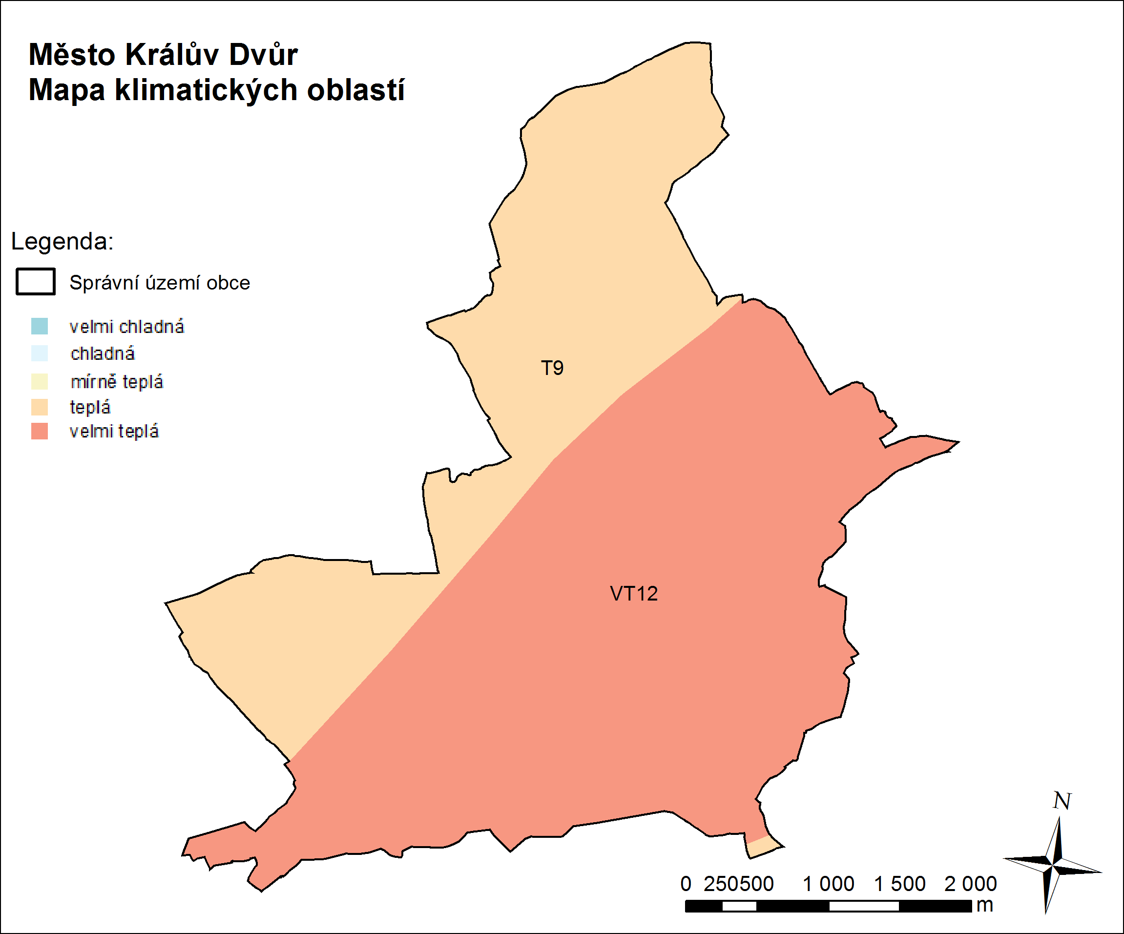 Mapa klimatických oblastí, poskytovatelem dat je CENIA. 