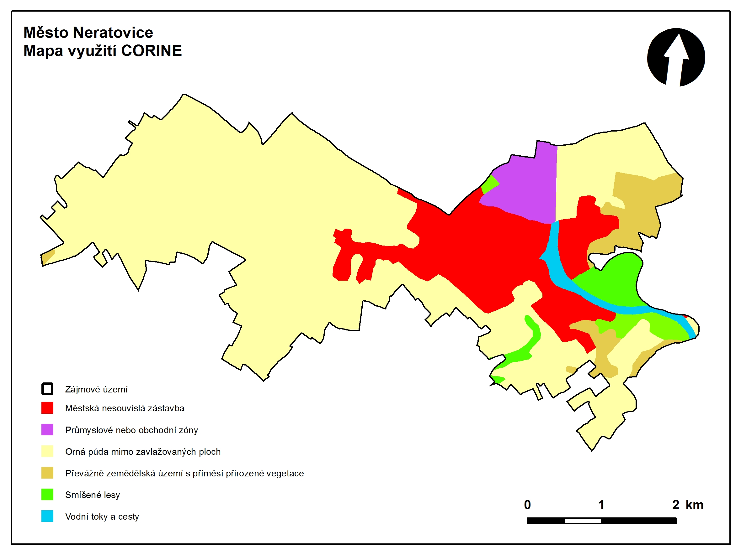 Mapa využití území města Neratovice